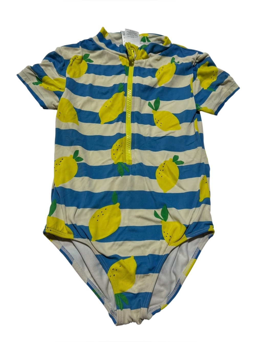 Boden Lemon Novelty Printed Zip Up Rash Guard Swimsuit